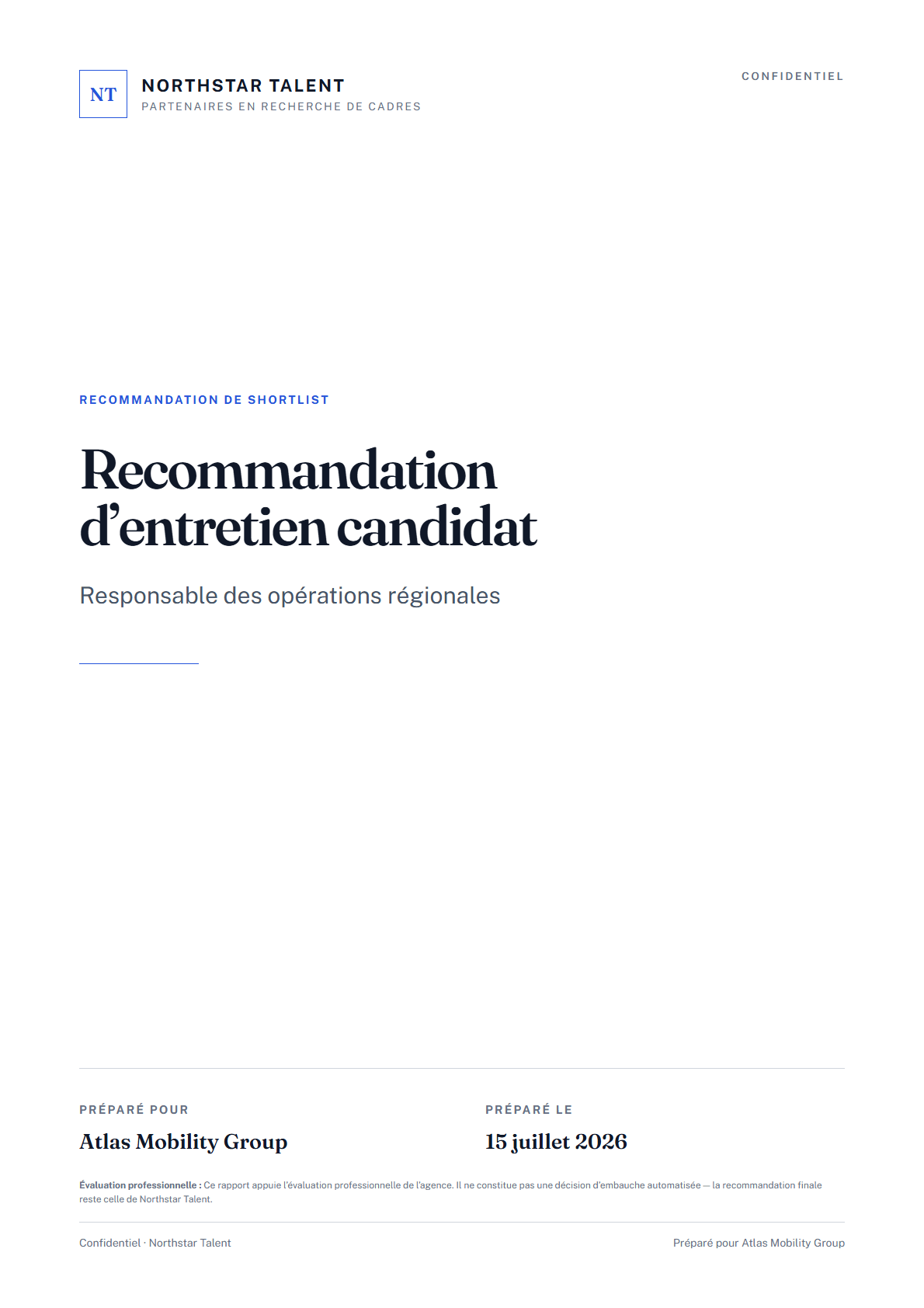Couverture en français du rapport client en marque blanche