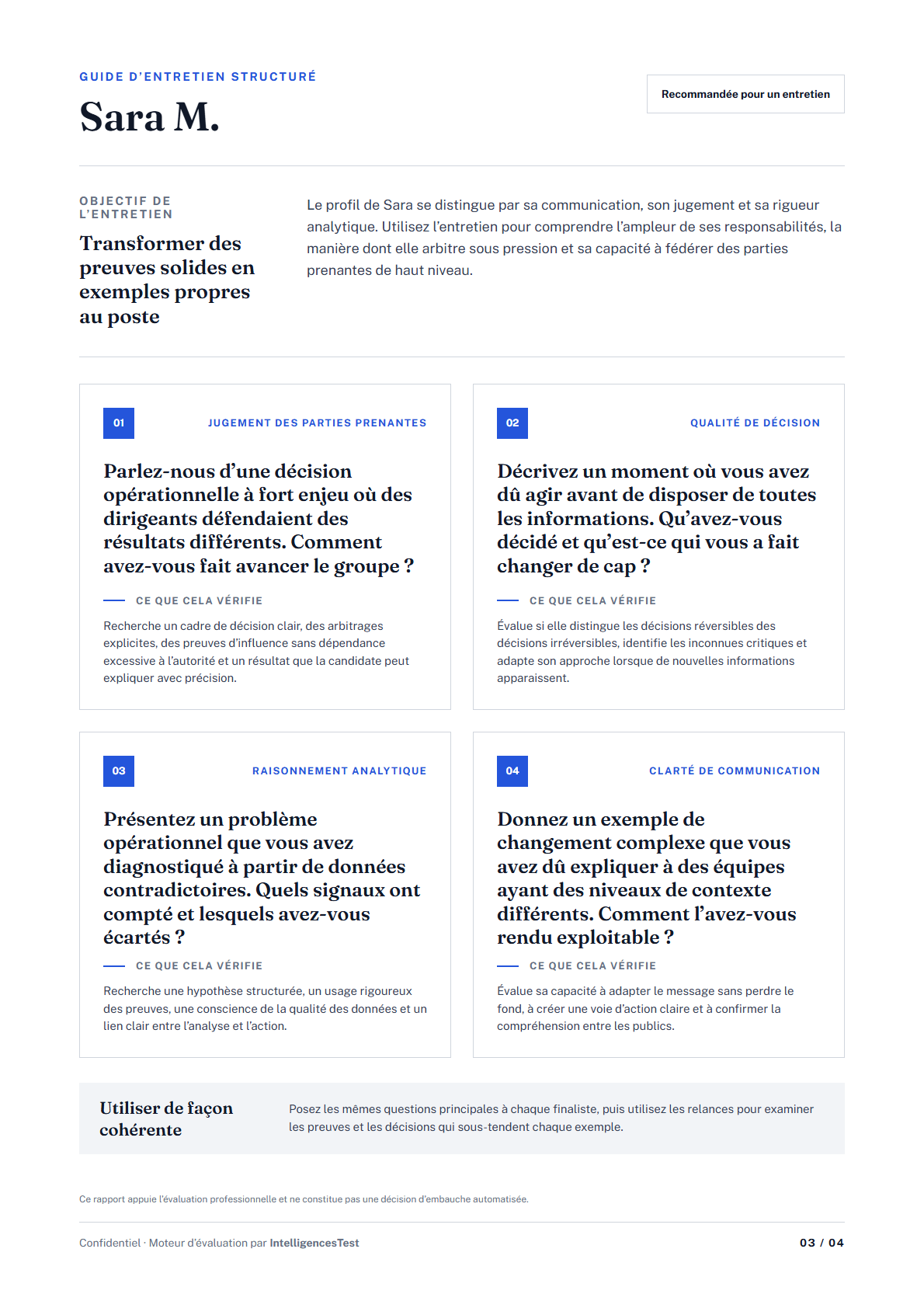 Guide d’entretien structuré en français